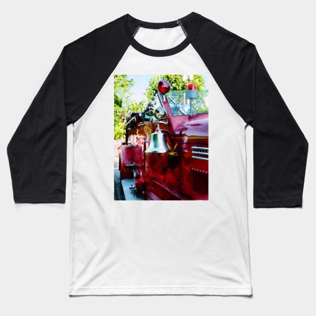 Fire Truck- Bell on Fire Engine Baseball T-Shirt by SusanSavad